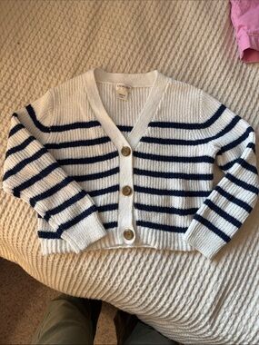 Girls crew cuts J.Crew striped cardigan extra small